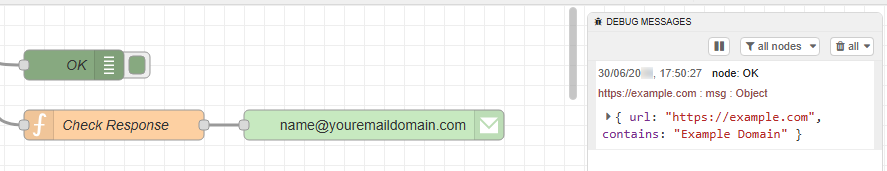 debug controllo del sito web